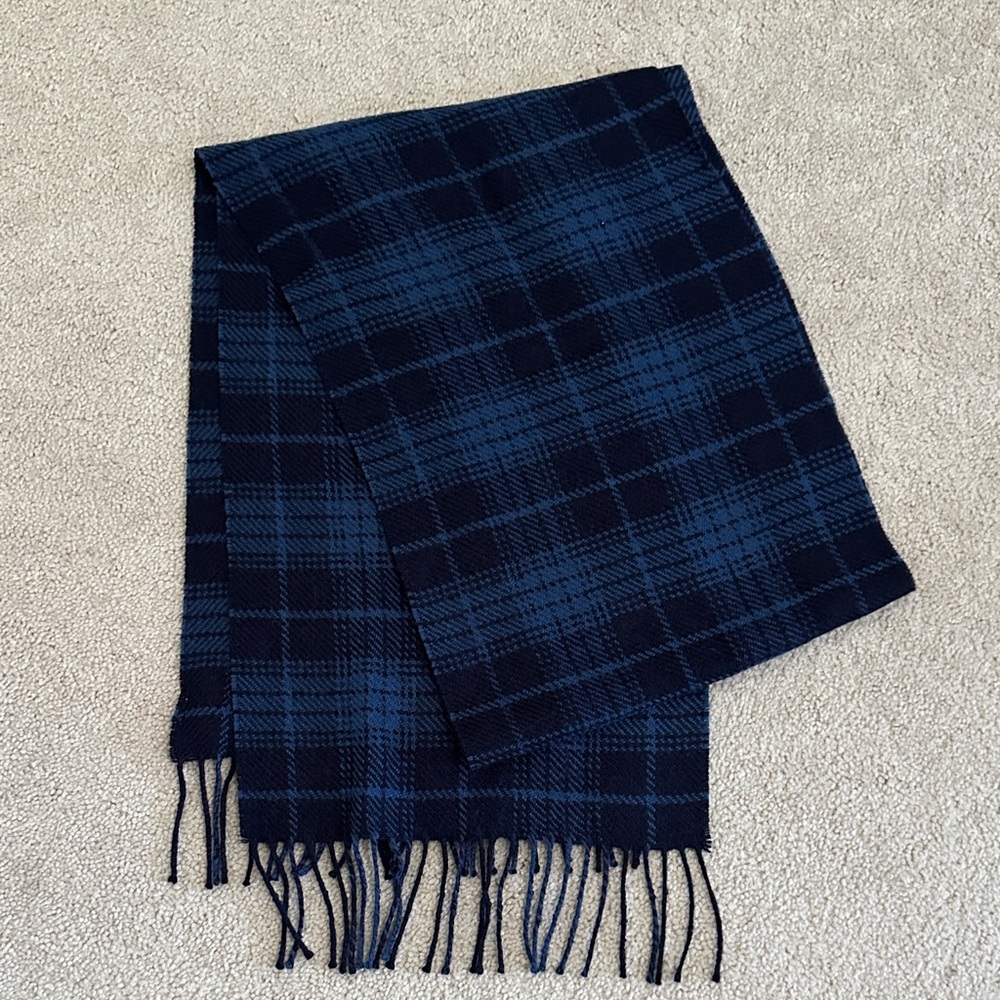 GAP Blue and Black Plaid Fleece Men's Scarf